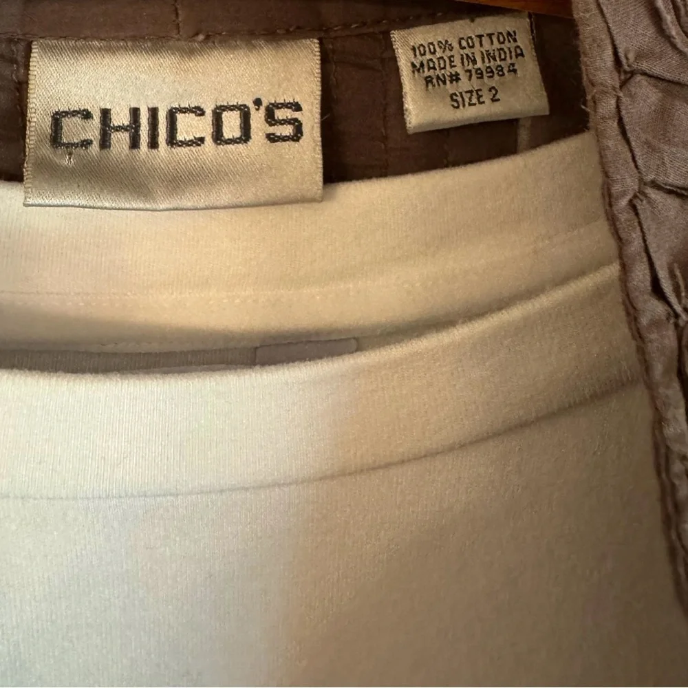 Chico’s Ombre Chocolate Brown Woven Ribbon Elbow Length Sleeve Open Jacket Top